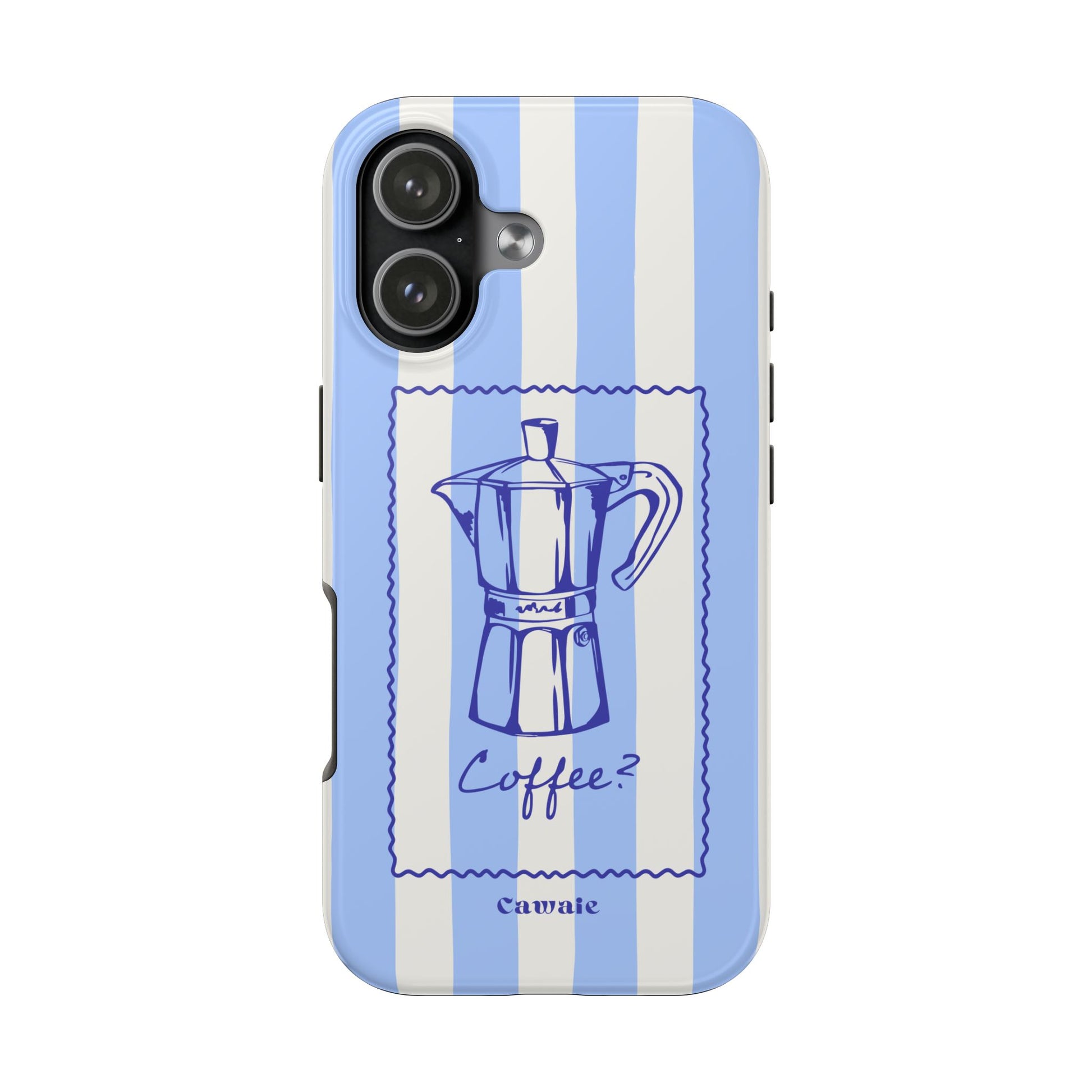 Cawaie Caffè Blue Stripe MagSafe iPhone 17 Case