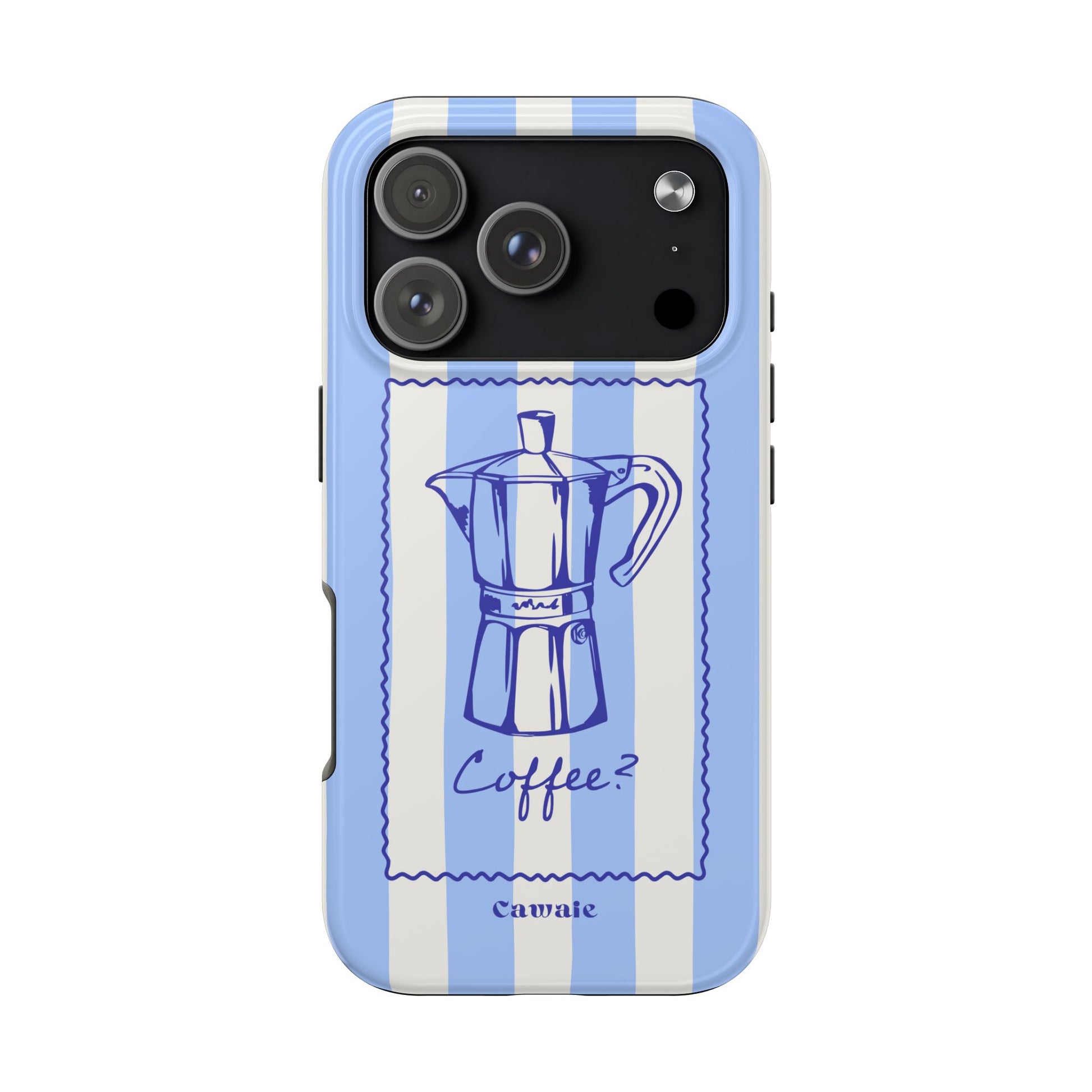 Cawaie Caffè Blue Stripe MagSafe iPhone 17 Pro Case