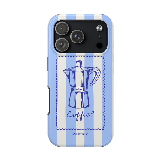 Cawaie Caffè Blue Stripe MagSafe iPhone 17 Pro Case