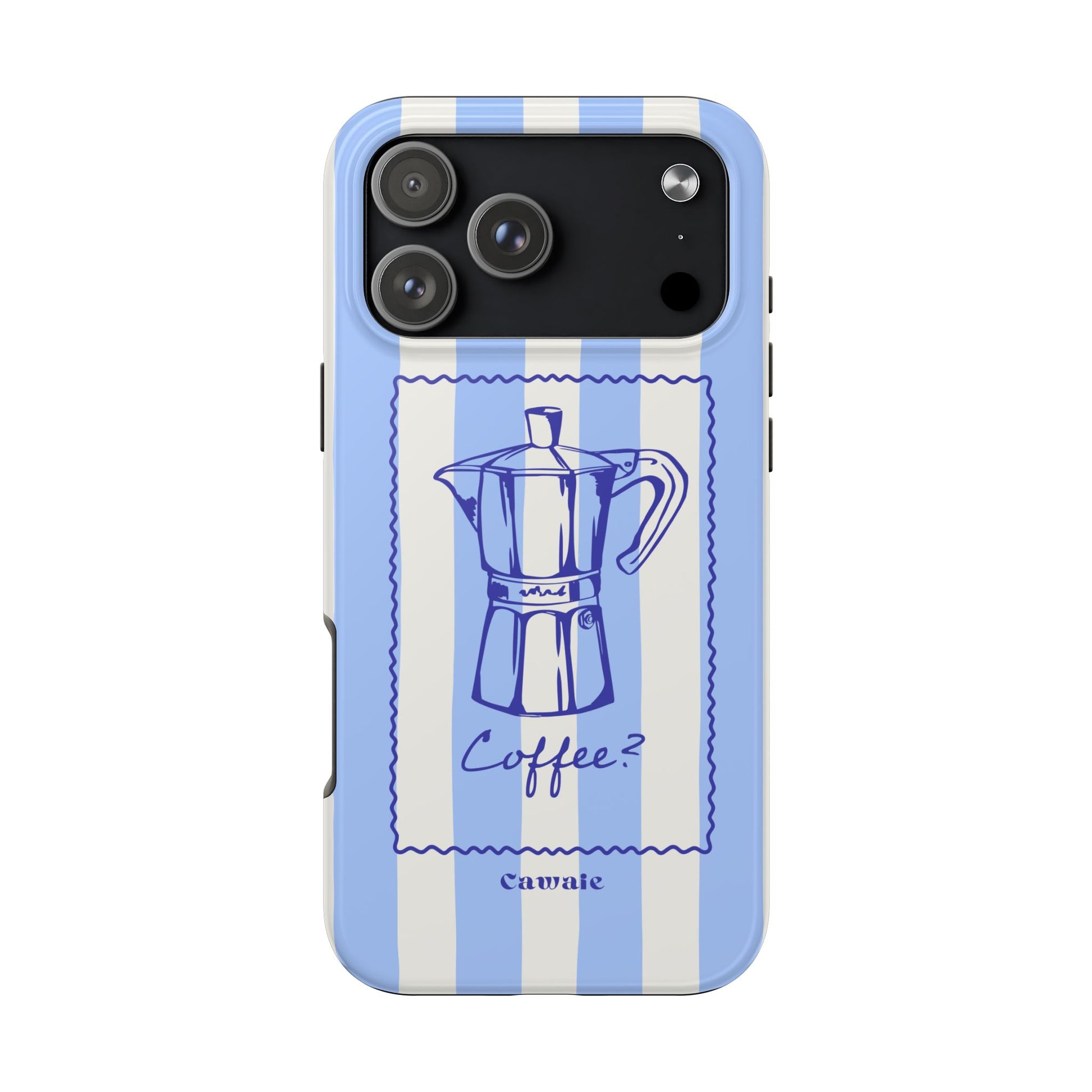 Cawaie Caffè Blue Stripe MagSafe iPhone 17 Pro Max Case