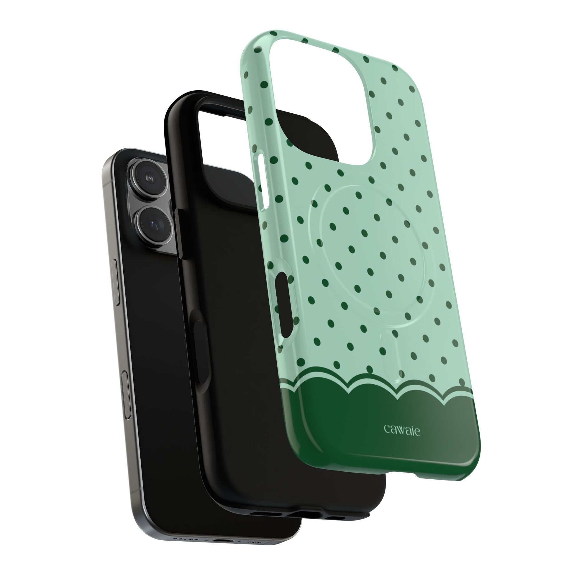 Cawaie Matcha Polka Dot MagSafe iPhone Case - Cute Aesthetic iPhone 16 Pro Green