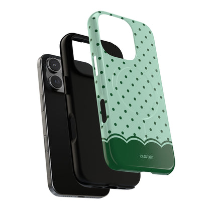 Cawaie Matcha Polka Dot MagSafe iPhone Case - Cute Aesthetic iPhone 16 Pro Green