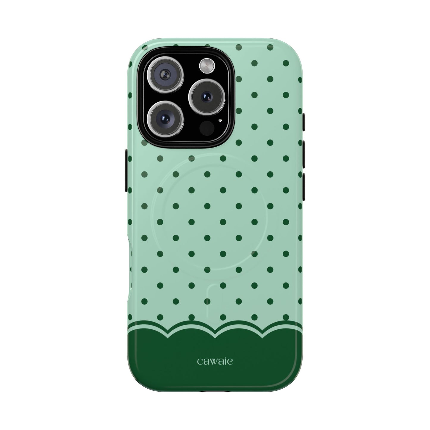 Cawaie Matcha Polka Dot MagSafe iPhone Case - Cute Aesthetic iPhone 16 Pro Phone Case