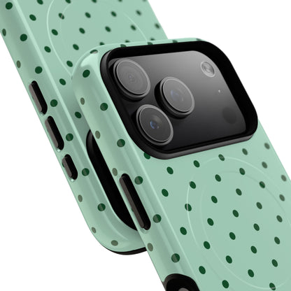 Cawaie Matcha Polka Dot MagSafe iPhone Case - Cute Aesthetic iPhone 17 Pro Green