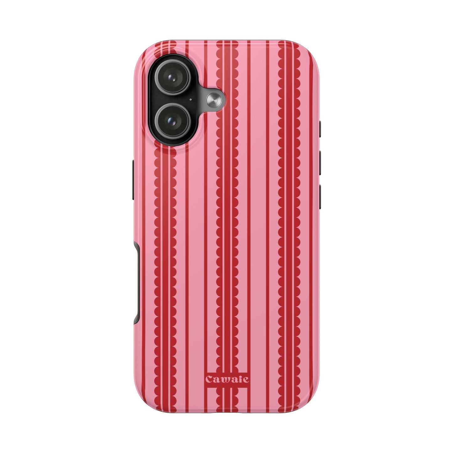 Cawaie Red Pink Stripe MagSafe iPhone 17 Case