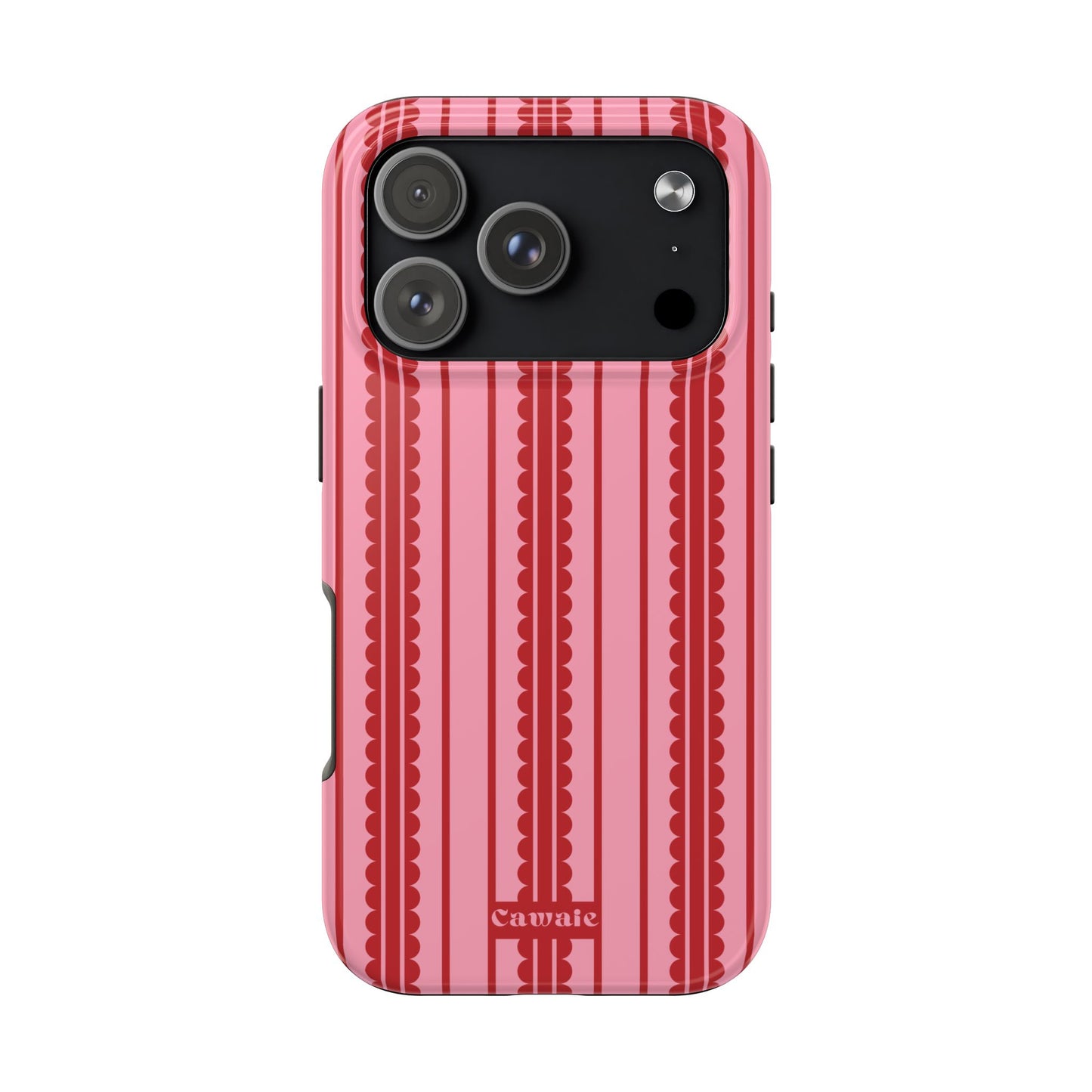 Cawaie Red Pink Stripe MagSafe iPhone 17 Pro Case