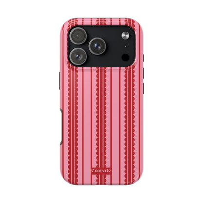 Cawaie Red Pink Stripe MagSafe iPhone 17 Pro Case