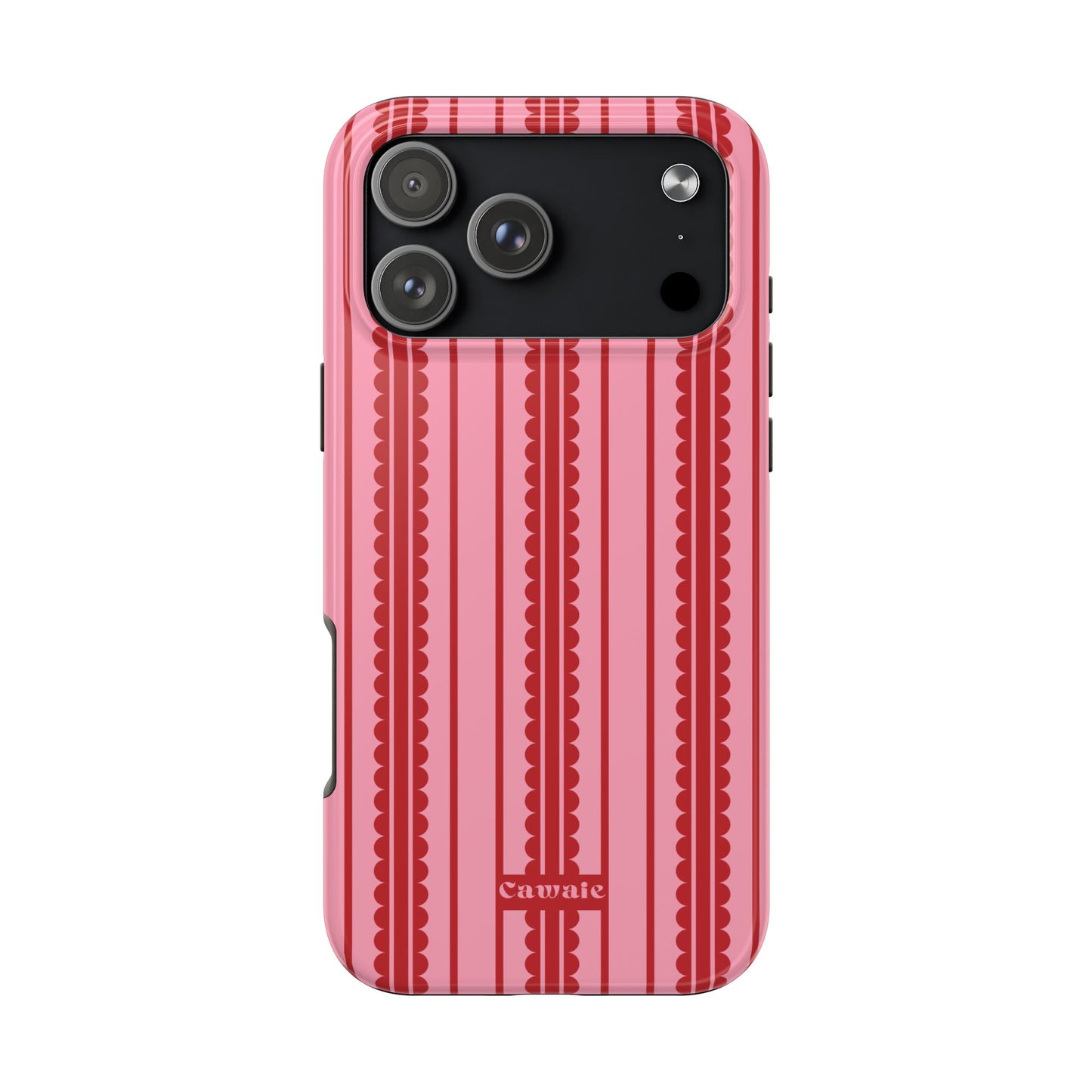 Cawaie Red Pink Stripe MagSafe iPhone 17 Pro Max Case