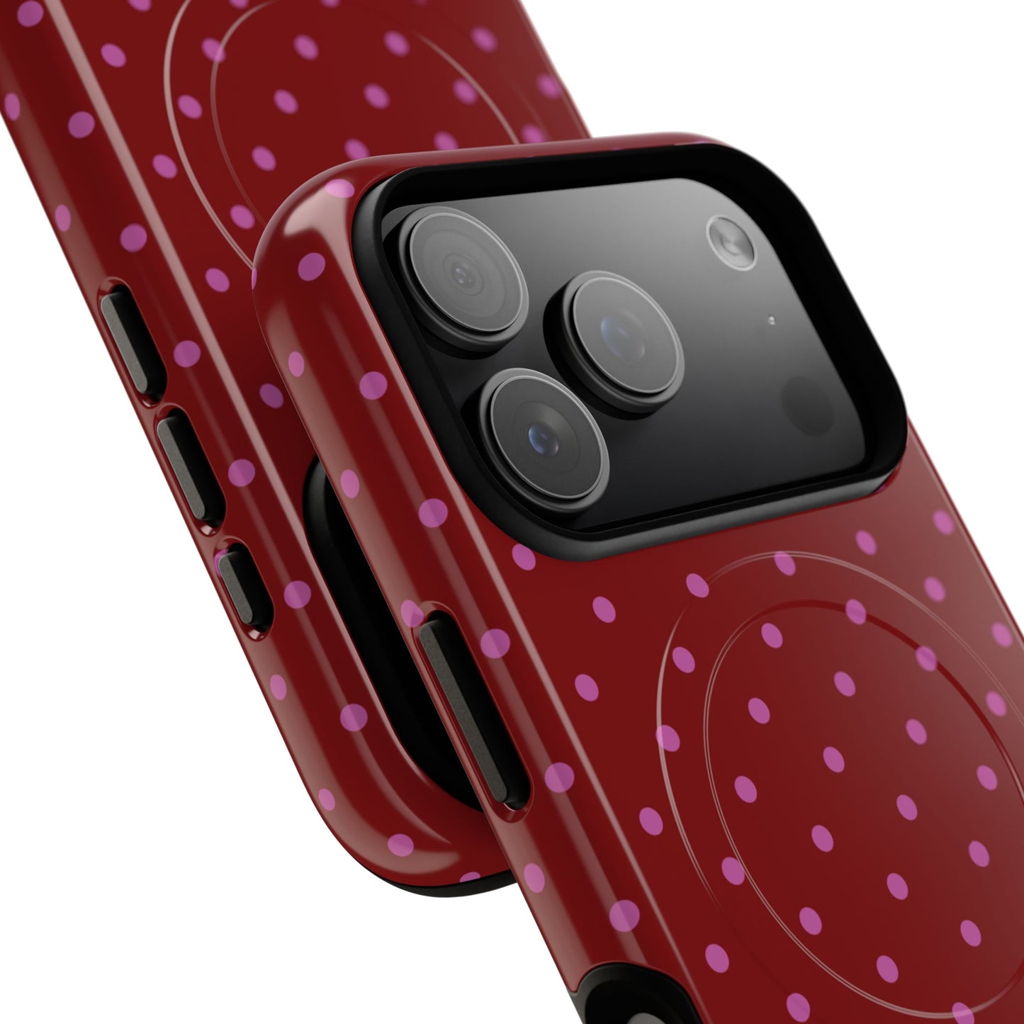 Bordeaux Polka Dot MagSafe iPhone Case