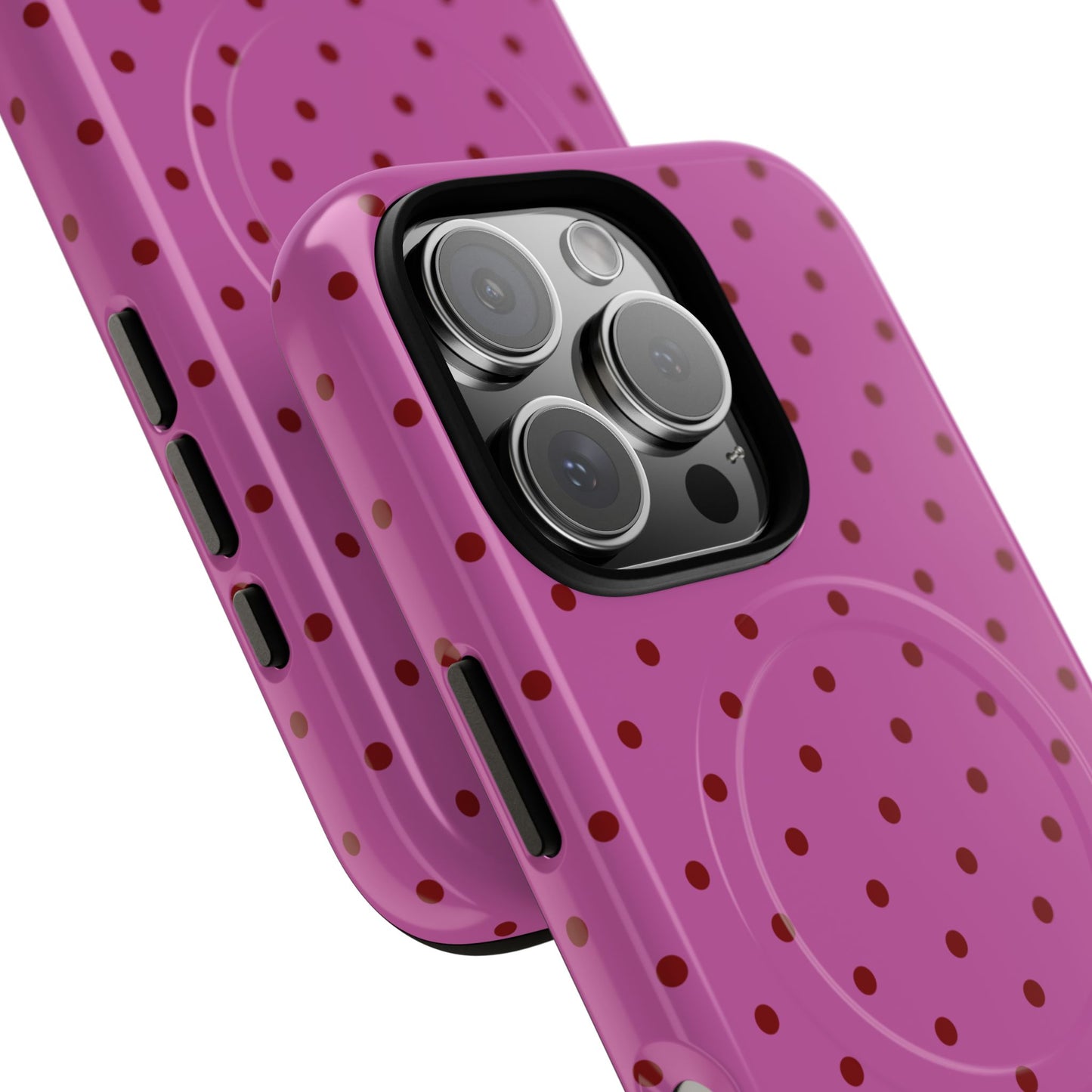 Crimson Polka Dot MagSafe iPhone Case