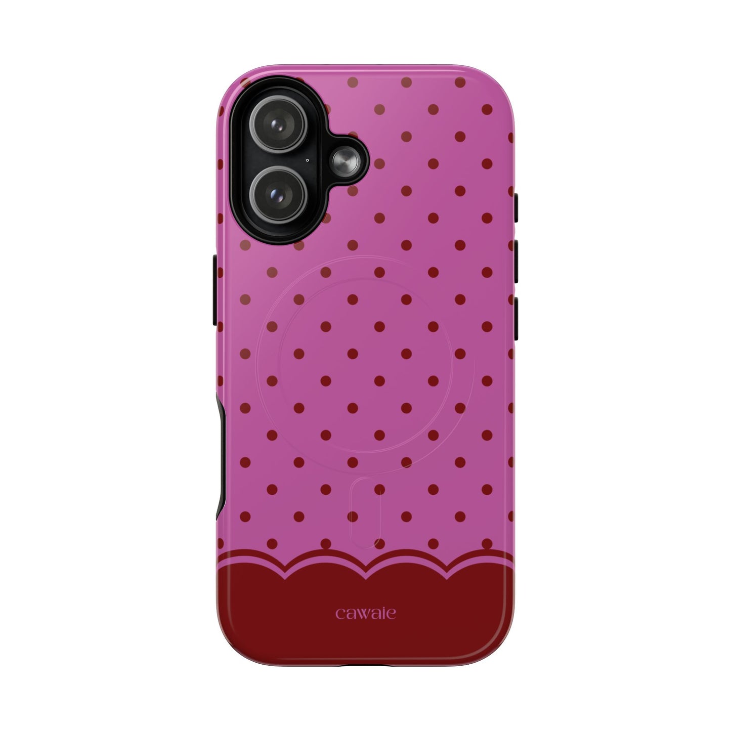 Crimson Polka Dot MagSafe iPhone Case