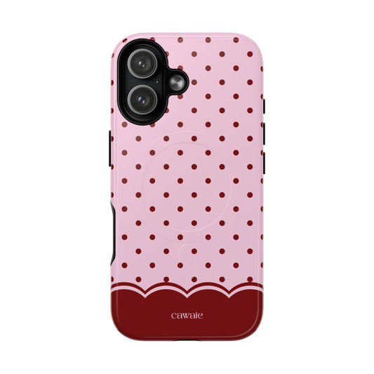 Strawberry Polka Dot MagSafe iPhone Case