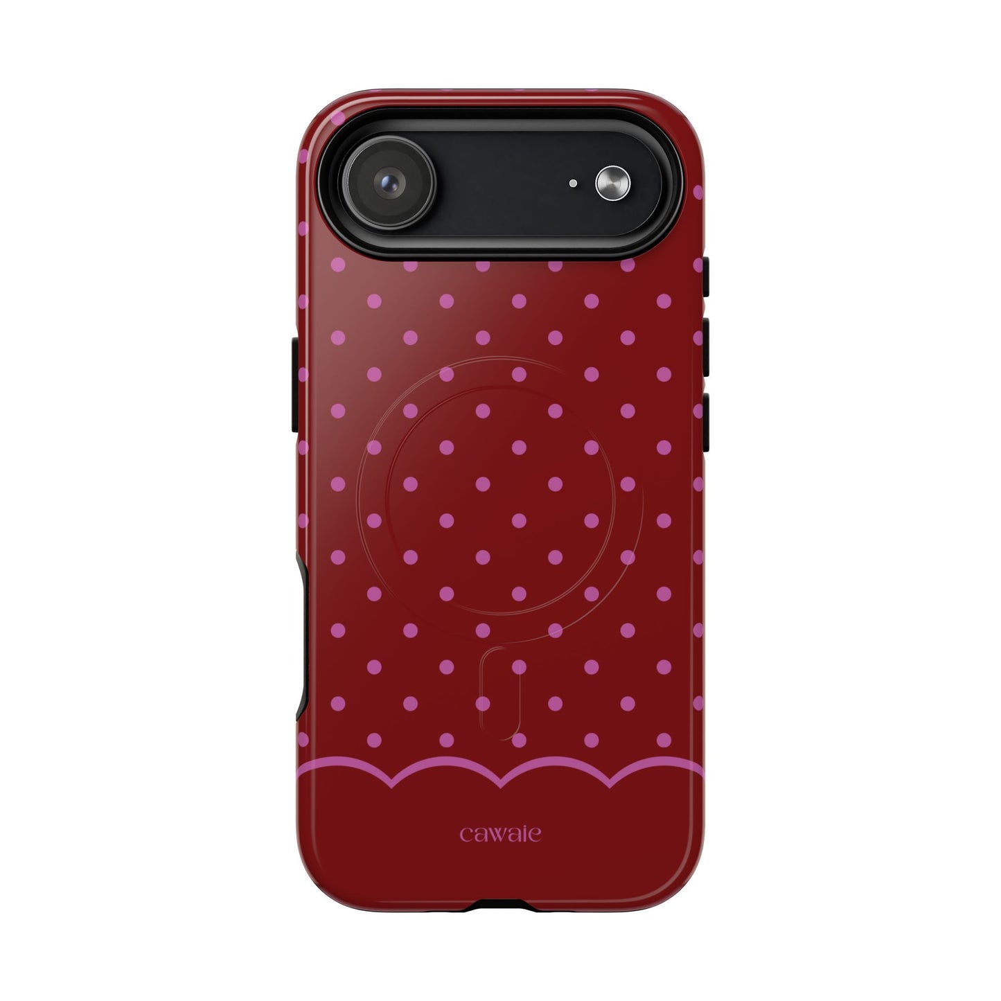 Bordeaux Polka Dot MagSafe iPhone Case