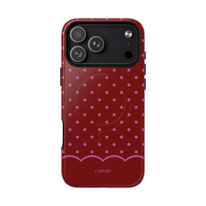 Bordeaux Polka Dot MagSafe iPhone Case