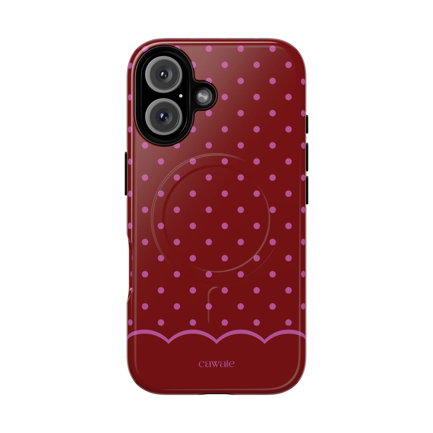 Bordeaux Polka Dot MagSafe iPhone Case
